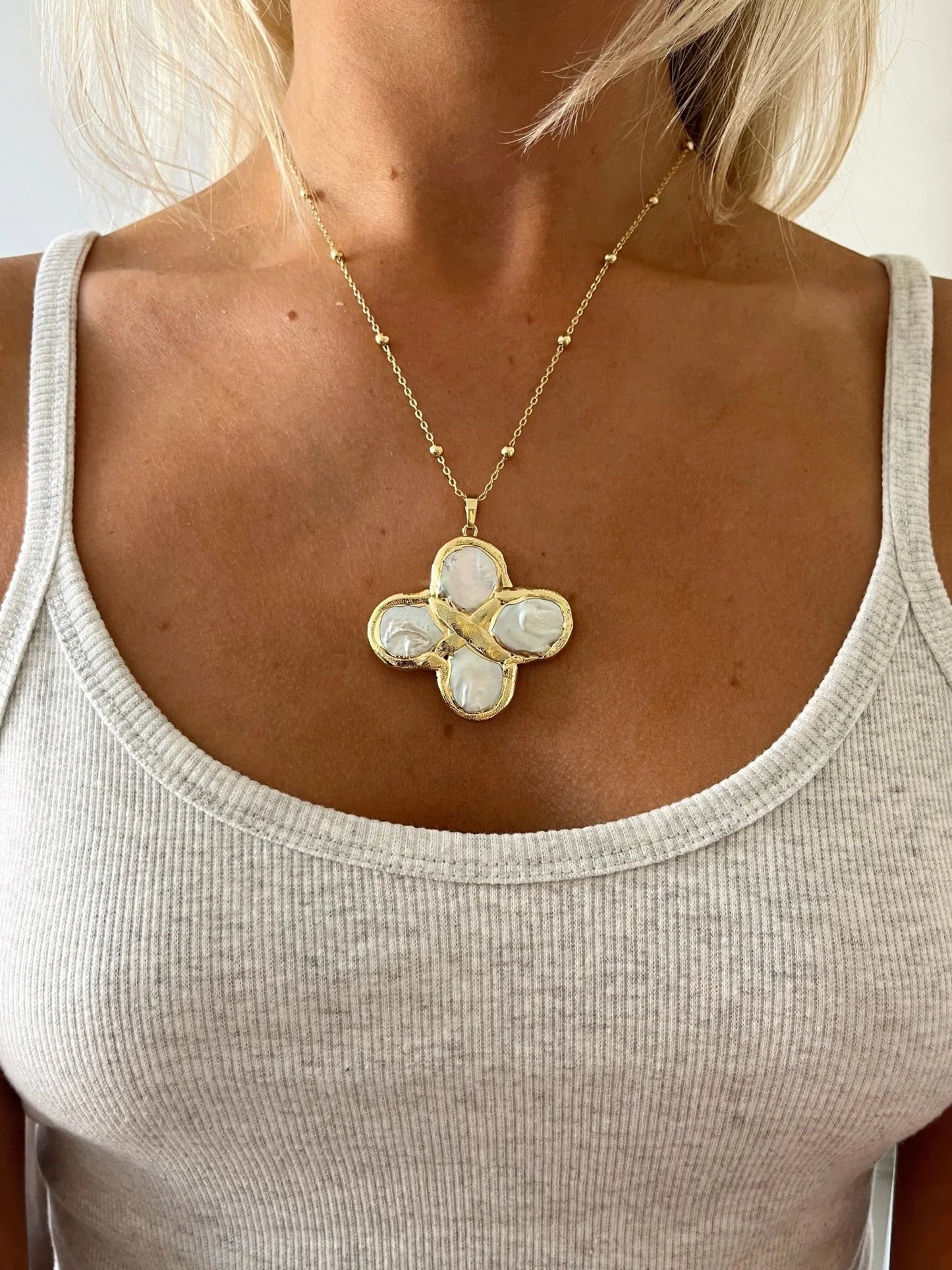 OVAL CROSS NECKLACE